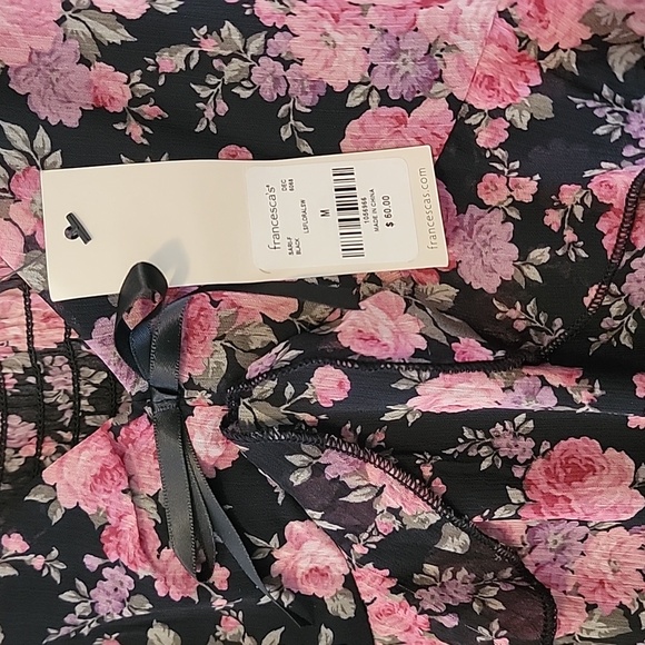 Francesca’s Elena Floral Sweetheart Tiered Mini Dress Size Medium Valentines Day - Picture 2 of 9